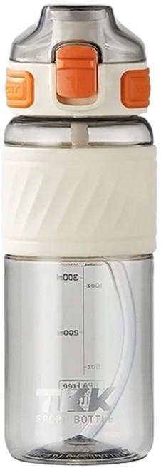 TKK 哈倫運動水壺 Tritan, 電光白, 600ml, 1個