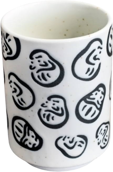 佐和陶瓷 白七運八起手握杯 日本製, 白色, 1個