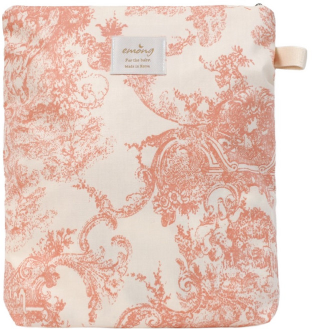 EmonG Toile de Jouy 幼兒園必備防水收納袋, 粉紅色