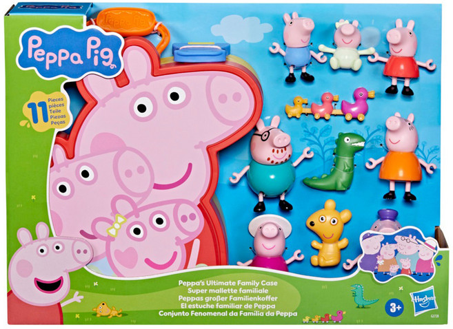 Peppa Pig 粉紅豬小妹 佩佩豬家族人偶手提組, 混和顏色, 1套