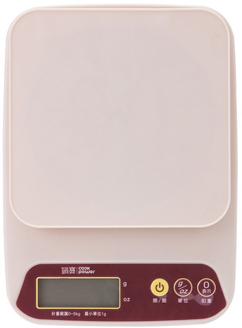 cook power 鍋寶 LCD液晶多用途電子秤, 粉色, KES-2015, 5kg