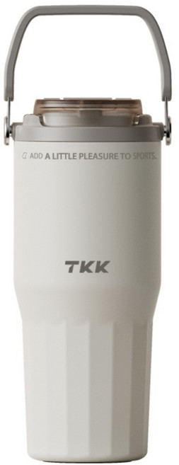 TKK 悅界316不鏽鋼雙飲口保溫拎拎杯, 礫石白, 1個, 730ml