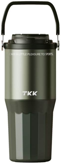 TKK 悅界316不鏽鋼雙飲口保溫拎拎杯, 松葉綠, 1個, 730ml