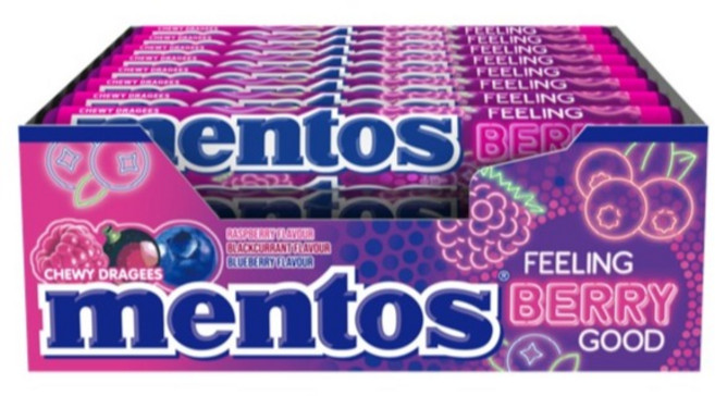 mentos 曼陀珠 莓果好, 24個, 37.5g