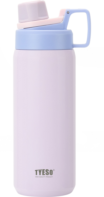 TYESO 泰碩 304不鏽鋼幻彩系列運動保溫水壺, 淺紫色, 750ml, 1個