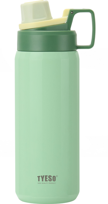 TYESO 泰碩 304不鏽鋼幻彩系列運動保溫水壺, 淺綠色, 750ml, 1個