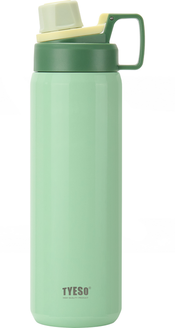 TYESO 泰碩 304不鏽鋼幻彩系列運動保溫水壺, 淺綠色, 900ml, 1個