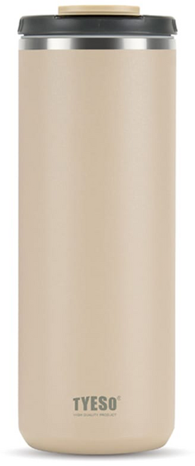 TYESO 泰碩 304不鏽鋼便攜翻蓋保溫杯, 淺卡其色, 1個, 750ml