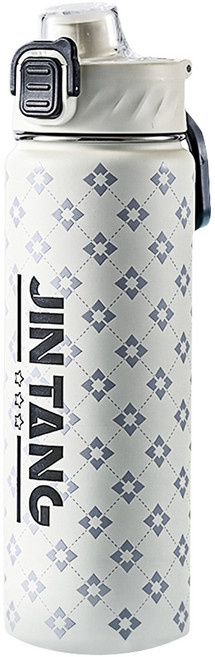 Kyhome 便攜提手運動保溫杯/316不鏽鋼保溫水壺/彈跳吸管水杯, 白色, 1個, 800ml