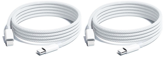 Basemo 倍魔 2個 2m 60W 快充 Type-C-Type-C 蘋果 彩色編織磁吸自動吸附數據線 適用多設備 亮白色