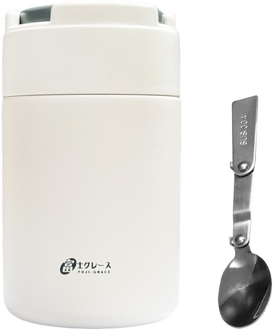 FUJI-GRACE 富士雅麗 陶瓷易潔真空悶燒罐 附湯匙 FJ-965, 白色, 1個, 600ml