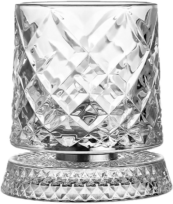 bebehome 星輝360度旋轉威士忌杯 方格紋 255ml, 1個