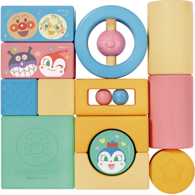 ANPANMAN 麵包超人 天然純米積木 入門組, 混和顏色, 1套