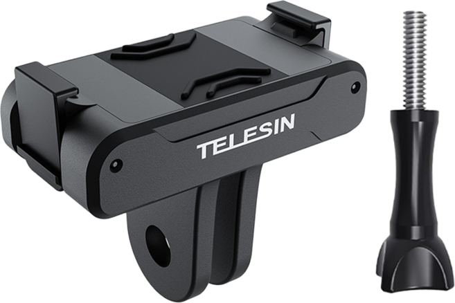 TELESIN 磁吸快拆兩爪轉接座 DJI Action 系列適用 + 四角螺桿 OA-TPM-T04 1個