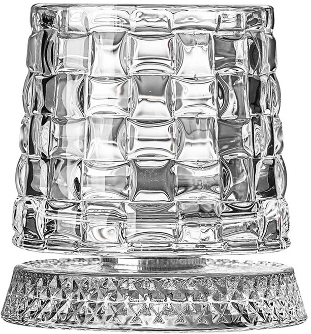bebehome 星輝360度旋轉威士忌杯 編織紋 255ml, 1個