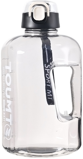TOUMT Tritan材質大容量運動水杯, 1個, 2.2L, 黑色