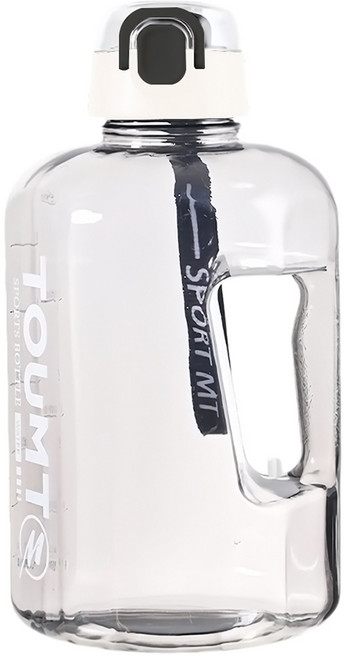 TOUMT Tritan材質大容量運動水杯, 1個, 2.2L, 白色