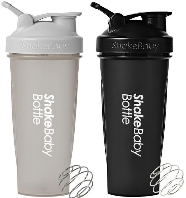 ShakeBaby 搖搖杯 790ml x 2件組, 灰色, 黑色, 1套