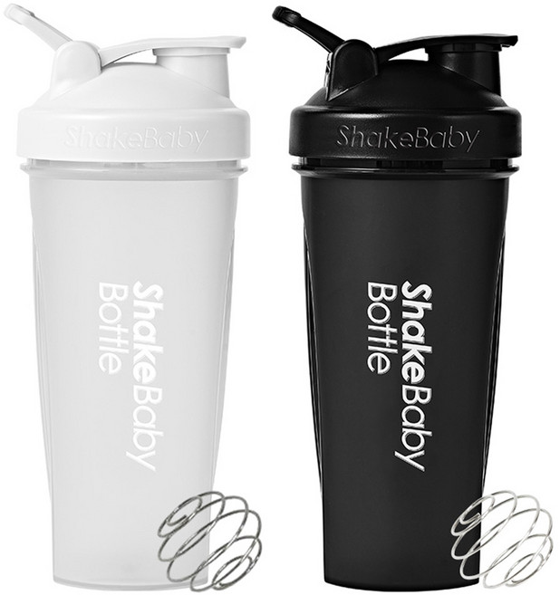 ShakeBaby 搖搖杯 790ml x 2件組, 白色, 黑色, 1套