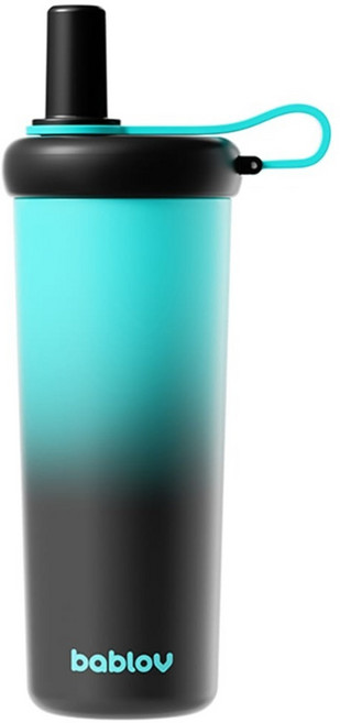 bablov 花伴森 Tritan GOGO吸管運動水壺, 前衛藍, 1個, 840ml