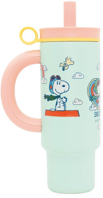 COTD 陶瓷珍珠把手杯 SNOOPY聯名款, 綠色, 1個, 1.1L