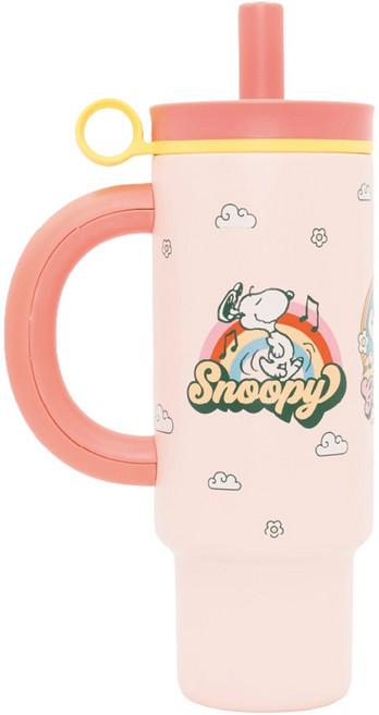 COTD 陶瓷保溫把手杯 SNOOPY聯名, 史努比粉色, 1個, 1.1L
