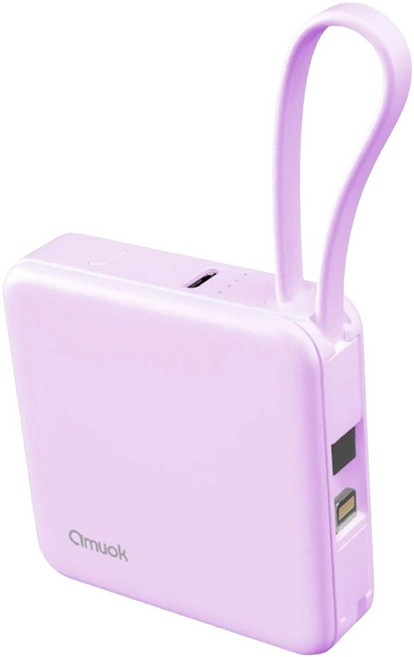 amuok 艾默克 Cube迷你雙線行動電源 5000mAh Type-C, 紫色, D927