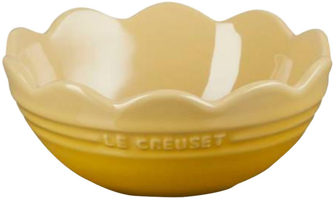 LE CREUSET 瓷器/陶瓷 蕾絲花型碗 14cm 溫桲黃 1個