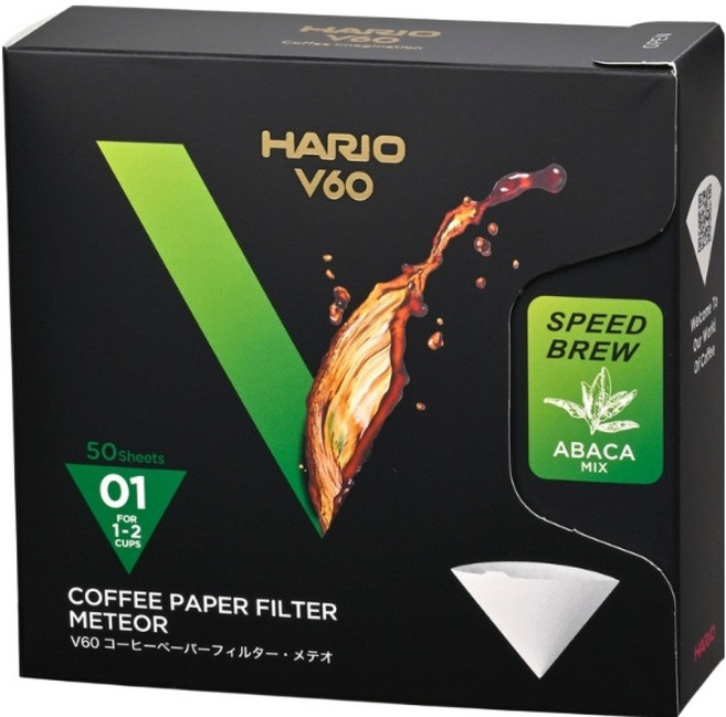 HARIO 好璃奧 V60 濾紙 Meteor 01MT, 1個, 50入