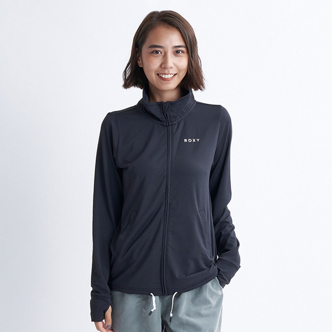 ROXY 女款寬鬆版型拉鍊防曬衣 RE21RZ199BLK