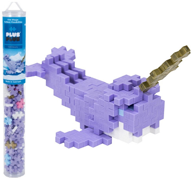 PLUS-PLUS 加加積木 桶裝 獨角海豚 獨角鯨 100p 套組, 混合色, 1套