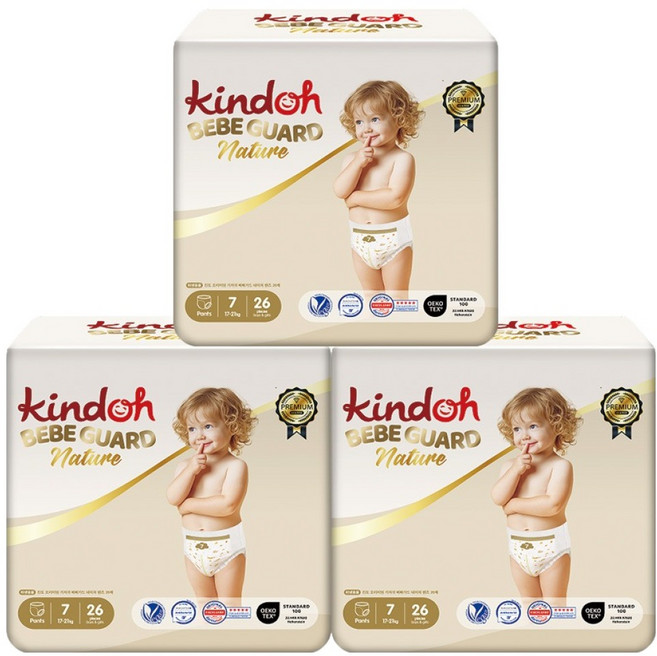 kindoh 頂級 Bebe Guard Nature 褲型紙尿褲 特級加大 男女通用, 78張, 7階段