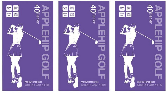 APPLEHIP 修身線條壓力高爾夫包腳絲襪 40D 3件組