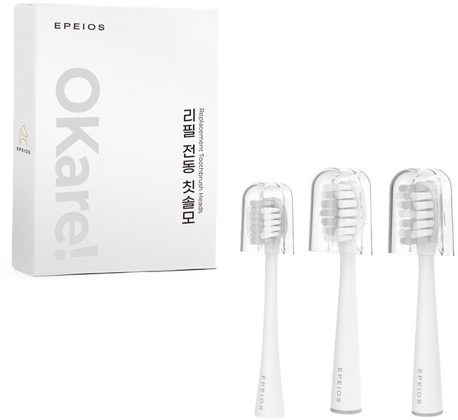 epeios 傳統音波牙刷替換刷頭3件組, 1套, A020408AW03