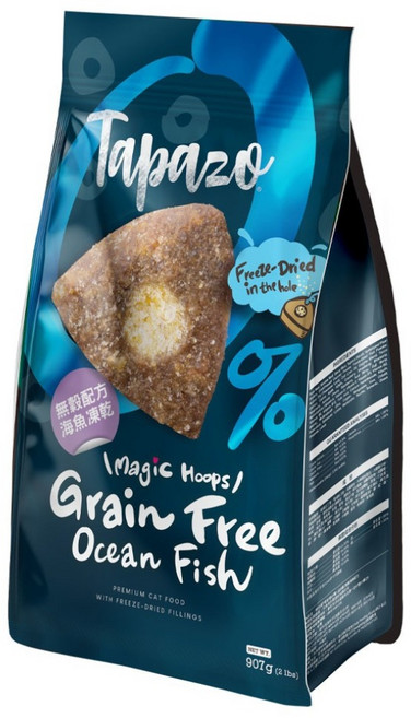 Tapazo 特百滋 成幼貓用 凍乾雙饗宴 低敏配方乾糧, 907g, 1包, 海魚