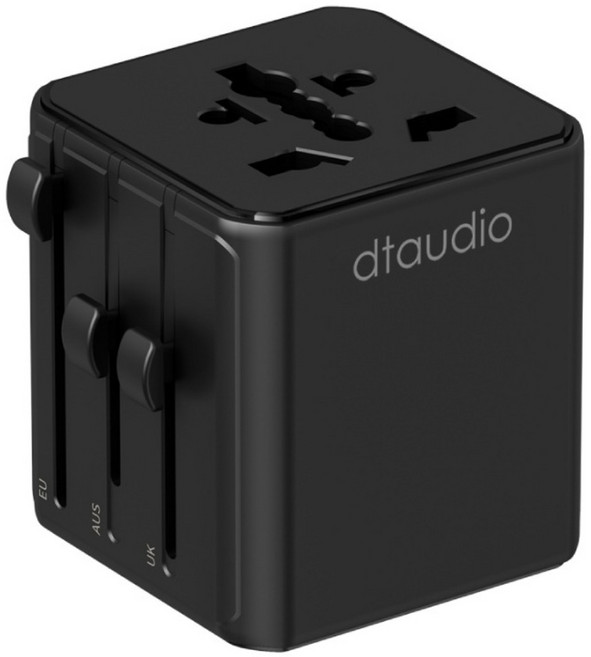 DTAudio 萬國旅行充 3插座款 WT601, 54mm, 黑色, 1個