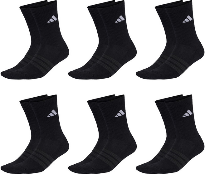adidas 愛迪達 C ESS CRW 襪子6雙組 KE5499, 黑色, 1套