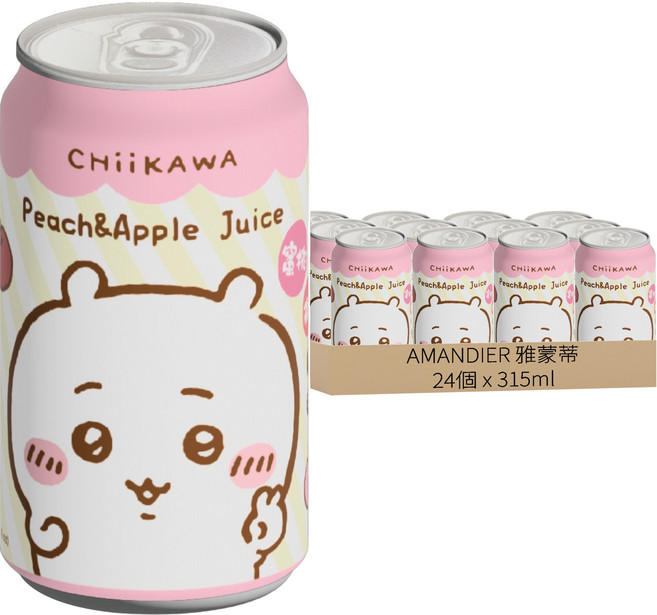 AMANDIER 雅蒙蒂 吉伊卡哇蜜桃蘋果果汁, 24個, 315ml