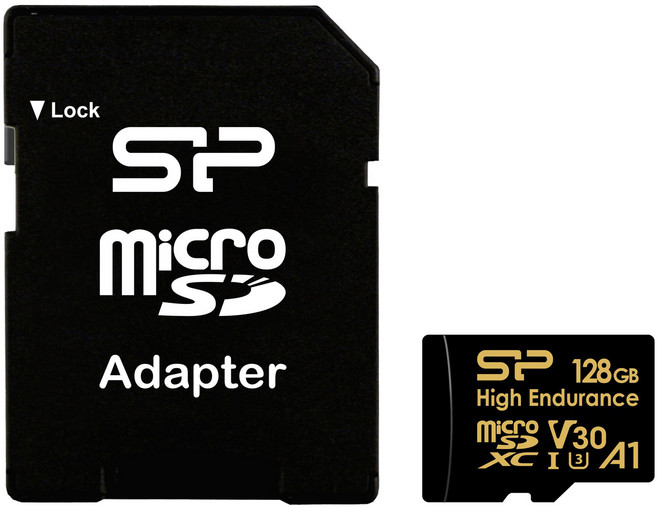 Silicon Power 廣穎電通 行車記錄器/監控設備專用 高耐用小卡/記憶卡 附轉卡 Superior U3 A1, 1個, 128GB