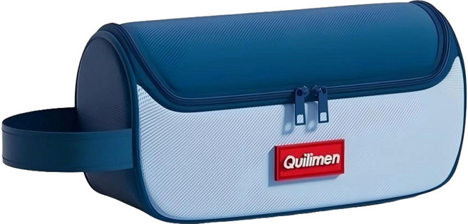 Quilimen 立體船型撞色筆袋/學生文具收納 大容量簡約設計, 藍色, 1個