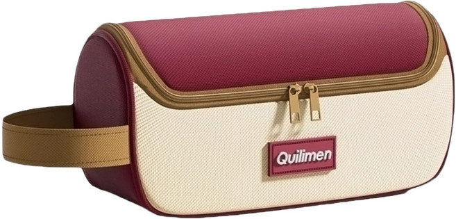 Quilimen 立體船型撞色筆袋/學生文具收納 大容量簡約設計, 紅色, 1個