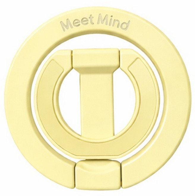 Meet Mind 雙軸雙磁吸Z型鋅合金手機指環支架, 淡黃色, 1個