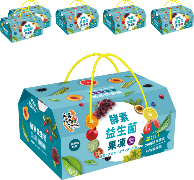 風情名物 酵素益生菌果凍 葡萄口味, 630g, 6個