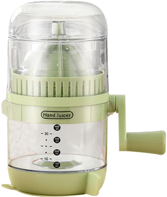 YUNMI 手動榨汁器/家用迷你型學生宿舍手搖水果壓汁機/親子自製果汁杯 綠色, 1個, 400ml