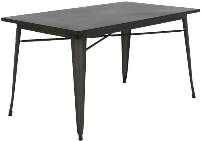 E-home Kev 凱夫 全金屬工業風桌 NKC110A-blk 140 x 80 x 75cm, 黑色