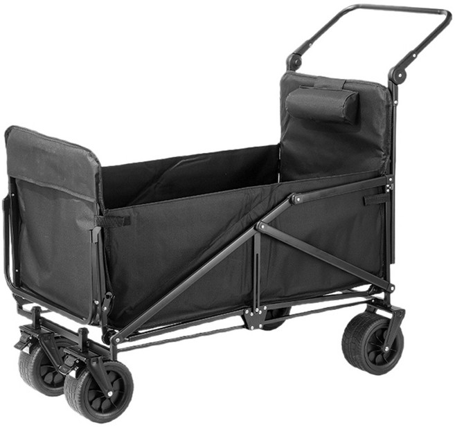 野一夏 可躺式露營手拉推車 150L, 黑色, 1個