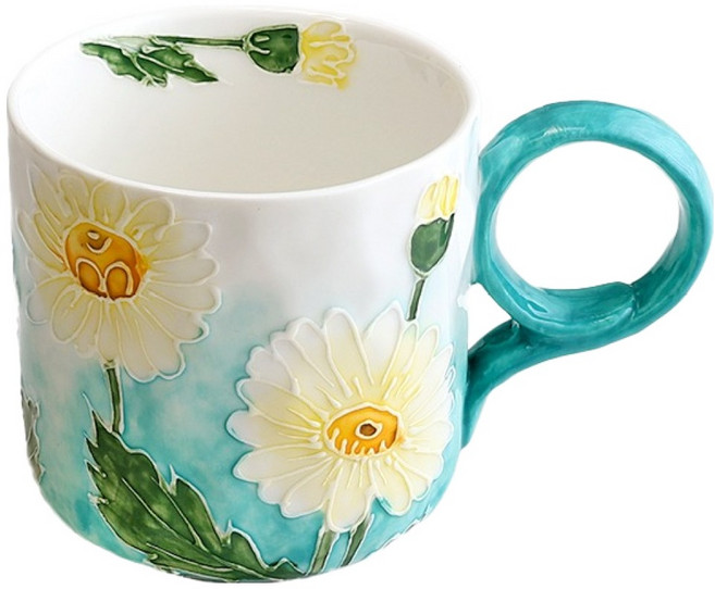 LiViNG ART Floeware 手工直線馬克杯 400ml