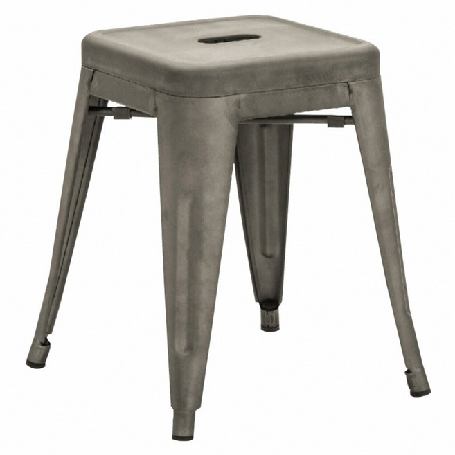 E-home Una尤娜工業風可堆疊金屬吧檯椅 高45cm NKC003C-gmtl, 槍色, 1個