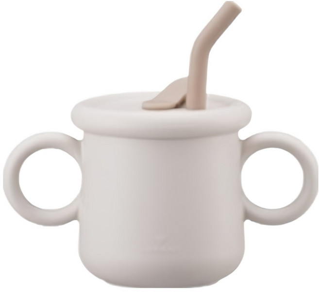 LocknLock 樂扣樂扣 嬰兒用 Little Love 矽膠吸管杯 LBB015IVY, 奶油色, 1個, 200ml