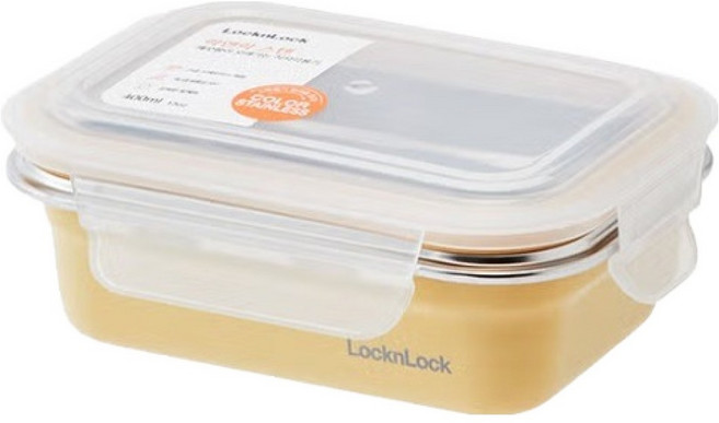 LocknLock 樂扣樂扣 不鏽鋼彩色容器 黃色 LST501YEL, 1個, 400ml